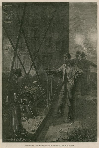 La lumière électrique : machine dynamo-électrique de Gramme - William Bazett Murray